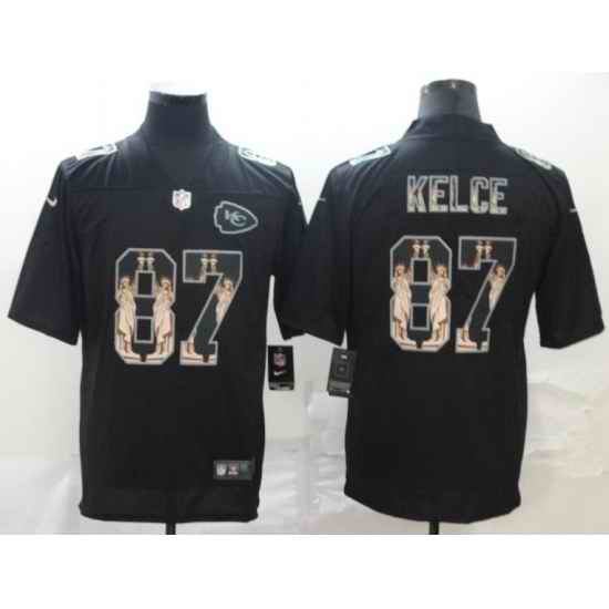 Men Kansas City Chiefs #87 Travis Kelce Black Fashion Nike Limited Jersey